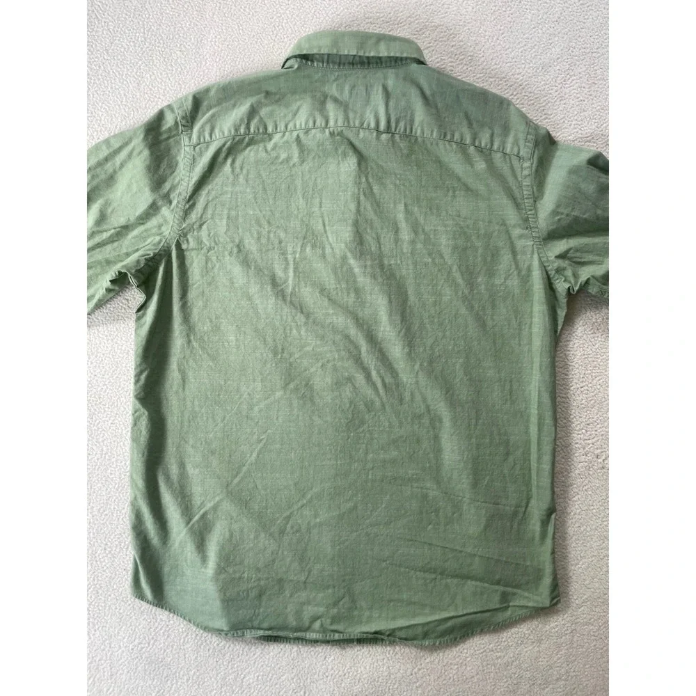 Banana Republic Mens Large Button Down Shirt Green Standard Fit Long Sleeve
